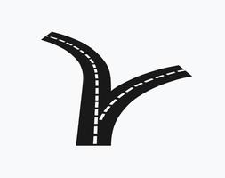 Road fork icon. vector illustration