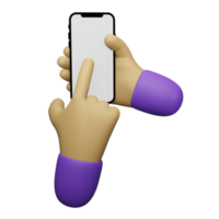 hand hält handy 3d-illustration, perfekt als zusätzliches element in ihren vorlagen, postern und bannerdesigns png