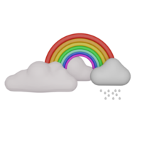 Rainbow and clouds 3d icon, perfect to use as an additional element in your templates, posters and banner designs png