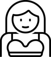 line icon for girl vector