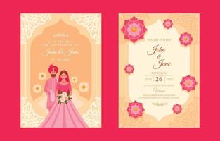 Indian Wedding Invitation Template vector