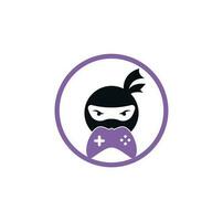 diseño del logotipo del juego ninja. Vectores de stock de imágenes de logotipos de juegos ninja. icono de diseño de logotipo de game-pad ninja