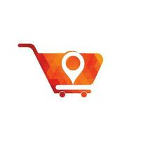 Cart and point logo design. Point shop logo template design vector