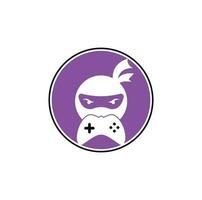 diseño del logotipo del juego ninja. Vectores de stock de imágenes de logotipos de juegos ninja. icono de diseño de logotipo de game-pad ninja