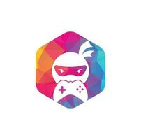 diseño del logotipo del juego ninja. Vectores de stock de imágenes de logotipos de juegos ninja. icono de diseño de logotipo de game-pad ninja