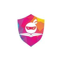 plantilla de diseño del logotipo del libro ninja. libro ninja logo vector icono