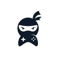 diseño del logotipo del juego ninja. Vectores de stock de imágenes de logotipos de juegos ninja. icono de diseño de logotipo de game-pad ninja