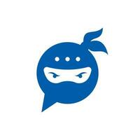 plantilla de diseño de logotipo de chat ninja. icono de diseño del logotipo de charla ninja. vector