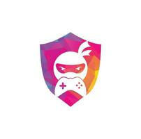 diseño del logotipo del juego ninja. Vectores de stock de imágenes de logotipos de juegos ninja. icono de diseño de logotipo de game-pad ninja