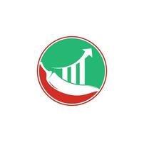 Chili finance logo design. Stats Chili logo design vector template. Red Chili Symbol Icon