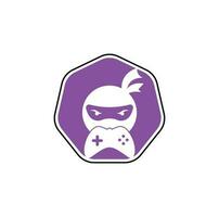 diseño del logotipo del juego ninja. Vectores de stock de imágenes de logotipos de juegos ninja. icono de diseño de logotipo de game-pad ninja