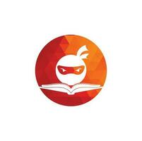 Ninja book logo design template. Book ninja logo vector icon