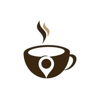 Coffee point logo design. Coffee Location logo template design. vector