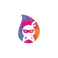Ninja game drop shape concept logo design. Ninja Gaming Logo Images Stock Vectors. Ninja Game-pad logo design icon