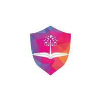 diseño del logotipo de la iglesia del árbol cruzado de la biblia. logotipo de la iglesia bíblica vector