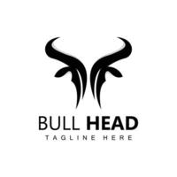 Bull Head Logo, Farm Animal Vector, Livestock Illustration, Company Brand Icon vector