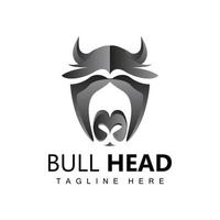 Bull Head Logo, Farm Animal Vector, Livestock Illustration, Company Brand Icon vector