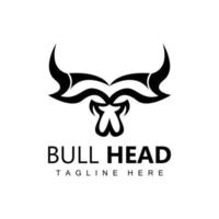 logotipo de cabeza de toro, vector de animales de granja, ilustración de ganado, icono de marca de la empresa