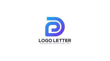 Perfect unique attractive stylish geometric tech PD logo design vector