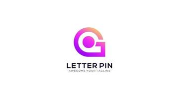 letter G with location symbol logo design icon vector