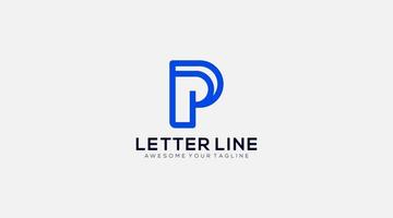 Vector graphic creative line alphabet symbol  Letter P logo design