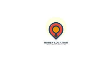 plantilla de diseño de ilustración de vector de logotipo de ubicación de miel