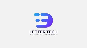 Initial Letter D Digital Logo Design Template vector