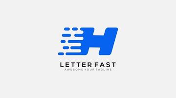 Abstract letter H fast logo design vector template.