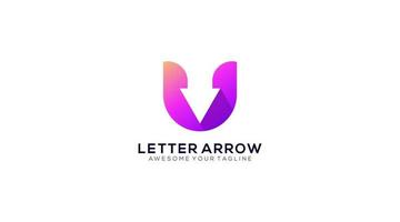 Letter U arrow Logo design vector template icon