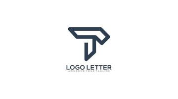 símbolo de alfabeto gráfico vectorial mínimo. diseño de logotipo letra t vector