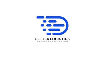 Initial Letter D logistics Logo design vector