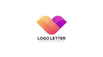 Colour Letter V logo icon design template elements vector