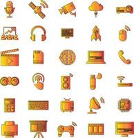 base de datos y conjunto de iconos de vector de internet