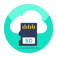 Perfect design icon of cloud memory card vector