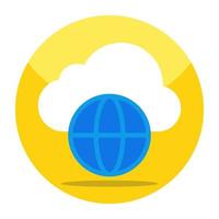 An icon design of global cloud vector