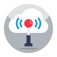 icono de diseño plano del punto de acceso de la nube vector