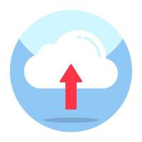 Flat design icon of file upload vector