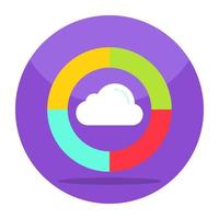 icono de diseño creativo de análisis de datos en la nube vector