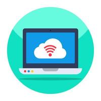 Creative design icon of cloud connected laptop vector