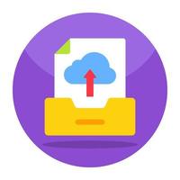 Flat design icon of file upload vector