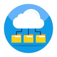Flat design icon of cloud folders vector