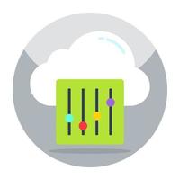 un diseño de icono de ecualizador de nubes vector