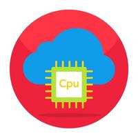 Colored design icon of cloud microchip vector