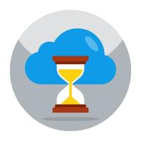 icono de diseño perfecto de reloj de arena en la nube vector