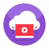 Modern design icon of cloud video vector