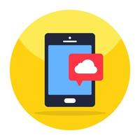 Flat design icon of mobile chat vector