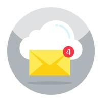 icono de diseño creativo de correo en la nube vector