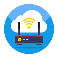 Editable design icon of cloud wifi vector