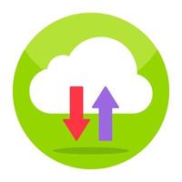 Premium download icon of cloud data transfer vector
