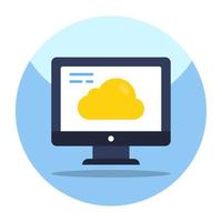 Editable design icon of cloud computer vector